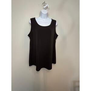 Susan Graver Modern Essentials Liquid Knit Tunic Tank, black, Size L A377166